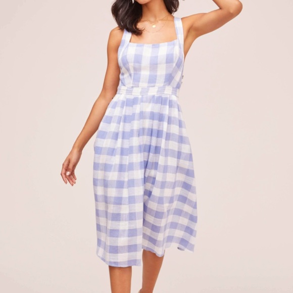 gingham blue and white dress